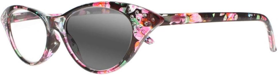 New Women Luxury Rhinestone Cat Eye Transition Photochromic Reading Glasses