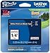 1/4" Laminated White on Black Tape (1/Pkg) (26.2 Ft.) For use in TZ P-Touch: All TZ Machines -