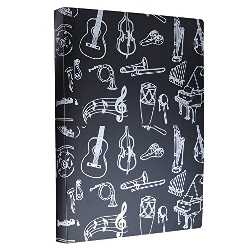 Music File Folder A4 Size Sheet Music folder Paper Documents Music Themed 40 Pockets Storage