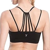 Women's Sexy Strappys Wirefree Yoga Sports Bra Black S