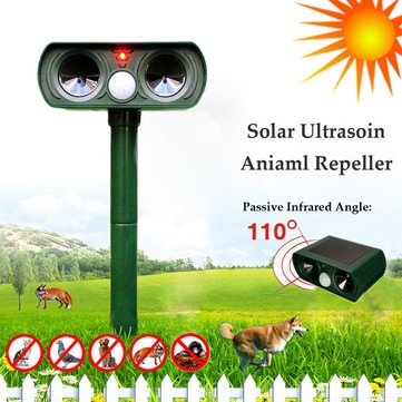 GreatHouse Ultrasonic Solar Power Cat Dog Repeller Outdoor Garden Infrared Sensor Animal Scarer