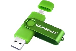 OTG Micro USB Flash Drive WANSENDA 16GB 32GB 64GB 128GB 256gb for Android Devices/PC/Tablet/Mac (64GB, Green)