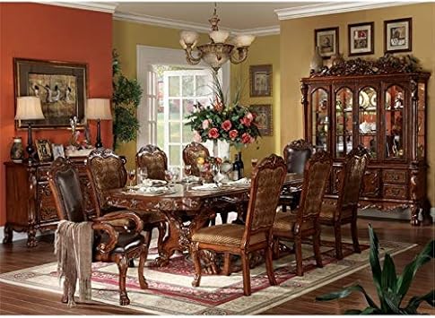 Amazon Com Bowery Hill Dining Table With Double Pedestal In
