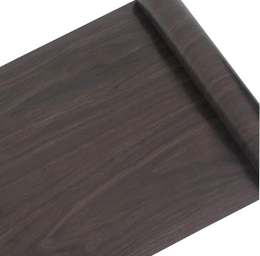 Amazon Com Walldecor1 Dark Wood Grain Contact Paper Self Adhesive Shelf Drawer Liner Kitchen Cabinets Shelves Door Sticker 17 7 Inch By 78 7 Inch