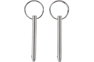 VTURBOWAY 2 Pack Quick Release Pin, Diameter 1/4"(6.3mm), Overall Length 2.56"(65mm), Usable Length 2"(51mm), Full 316 Stainless Steel, Bimini Top Pin, Marine Hardware