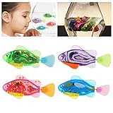 NUOLUX 4pcs Robot Fish Swimming Electric Clownfish Battery Powered Toy(Random Color)