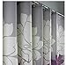 Eforgift 72-inch by 78-inch Floral Printed Shower Curtain Fabric, Waterproof Bathroom Curtains with Free Rings, Purple/Grey
