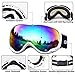 HUBO SPORTS Ski Snow Goggles for Men Women Adult,OTG Snowboard Goggles of Dual Lens with Anti Fog for UV Protection for Girls(WBPGreen)