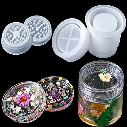 Resin Molds for Large Round Jar and Spice Grinder, Silicone Epoxy