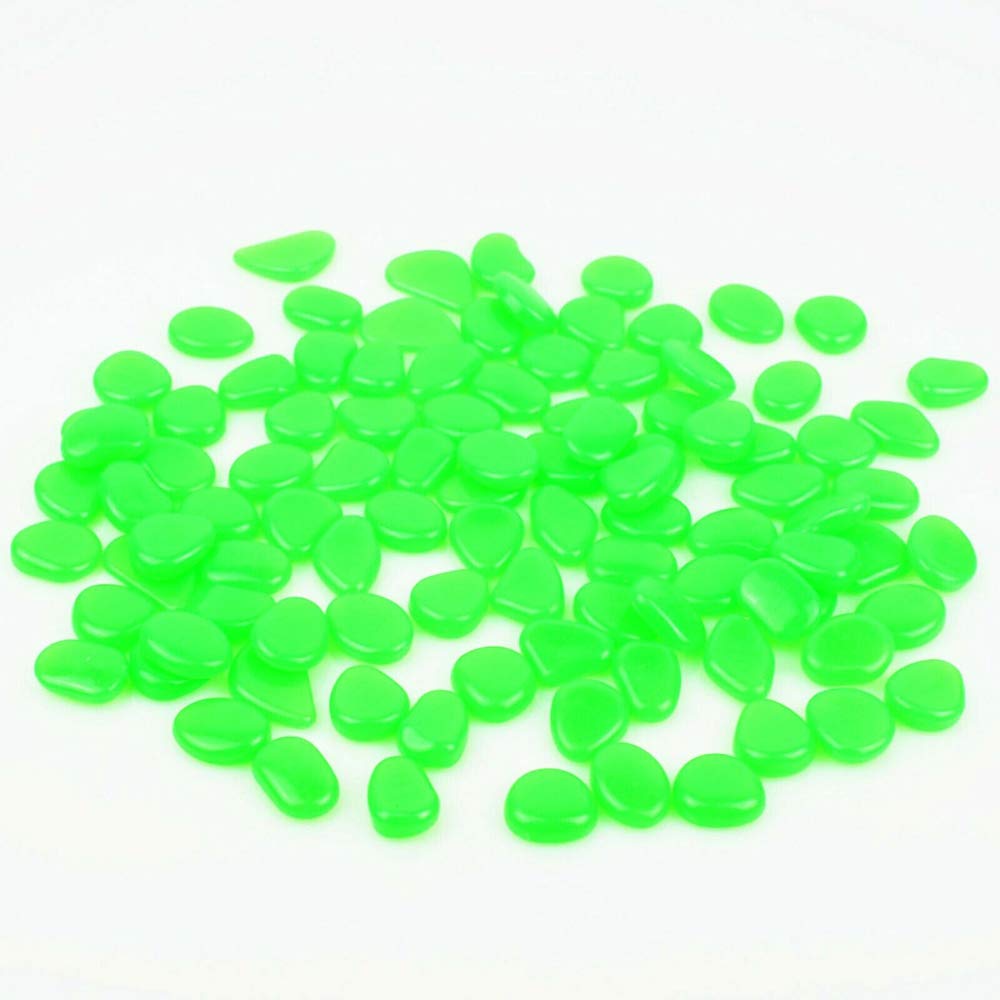100pc Green Glow In The Dark Stones Pebbles Luminous Garden Aquarium Fish Tank Rocks Glowing For Light Up Cobblestones Gravel Room Night Light Children's Bedroom Stars Walkway Patio Lawn Decorative