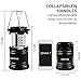 HIPPIH Led Camping Lantern, 2 Pack Portable Collapsible Outdoor Flashlight -Survival Kit for Hiking, Emergencies, Hurricanes, Outages, Storms (6 AA Batteries Included, Black)