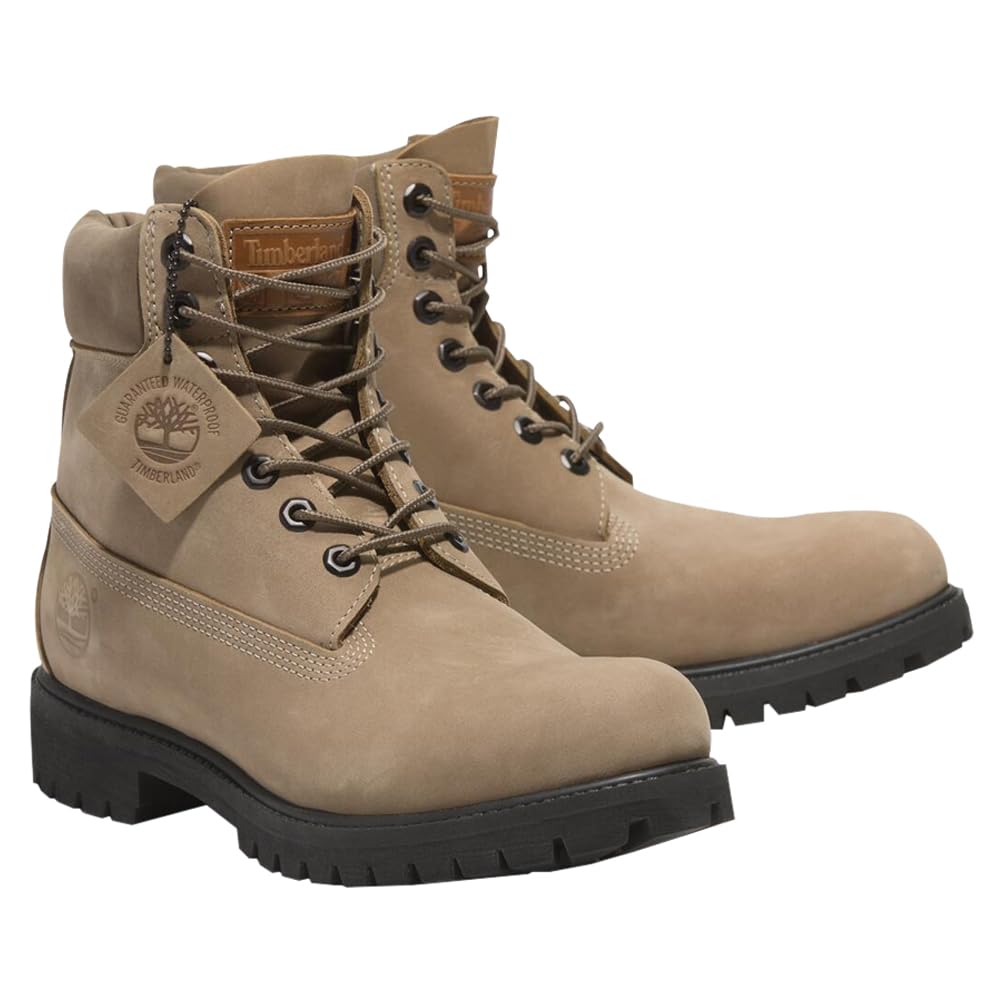 Timberland Men's 6 inch Premium Waterproof Boot, Medium Beige Nubuck, 13 Medium Image