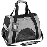 Pedy Pet Carrier, Airline Approved Dog Carrying Bag with Fleece Bedding for Dogs and Cats