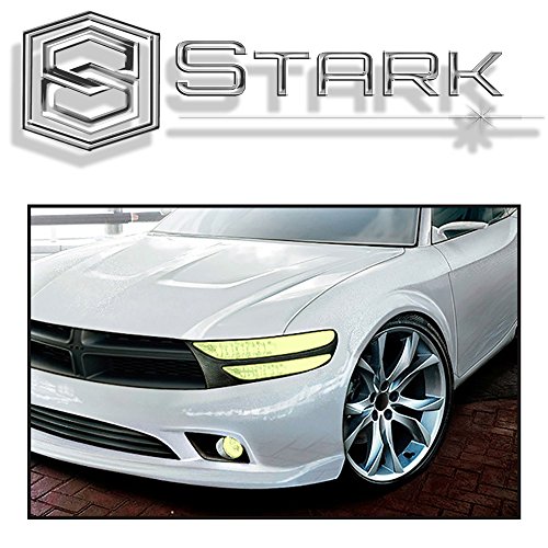12" x 36" In / 1 x 3 Ft Stark Glossy Yellow Smoke Tint Headlights Tail Lights Fog Lights Vinyl Wrap Film