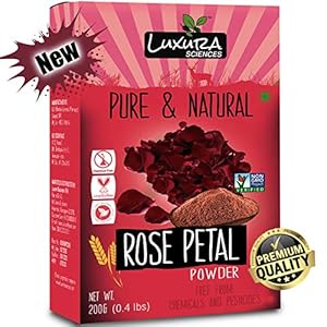 Luxura Sciences Rose Petal Powder for Skin 200 g Pure, Natural and Double Filtered