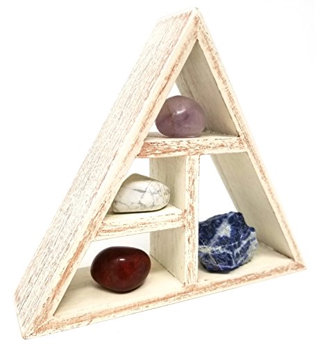 SAGITTARIUS Zodiac Crystal Healing Set / Tumbled Stones and Wooden Geometric triangle shelf in Gift Box / Astrology Sign Sagittarius Birth Stones - Thumbnail 6