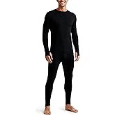 Bodvera Thermal Underwear for Men Long Johns with Fleece Lined Base Layer Set for Cold Weather(Top and Bottom)