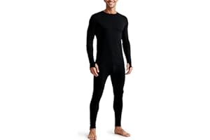 Bodvera Thermal Underwear for Men Long Johns with Fleece Lined Base Layer Set for Cold Weather(Top and Bottom)