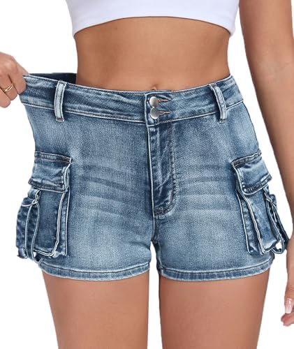 Alexander Wang Women's High Waisted Cargo Rave Shorts, Army Green