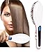 #1 Hair Brush Straightening Brush - Angel Kiss Hair Straightener Electric Heating Ceramic Comb Digital Anion Hair Care, Anti-Scald Effective Detangling Silky Hair Brush White Nasv100