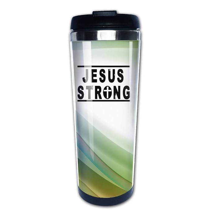 Jesus Strong Religious Christian Cool Black Coffee Thermos