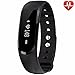 LQM Fitness Tracker Health Smart Bracelet,IP67 Waterproof Heart Rate Monitor Bluetooth Touch Screen Sport Wristband with Activity Tracker Pedometer for IOS Android Cellphone (Black)
