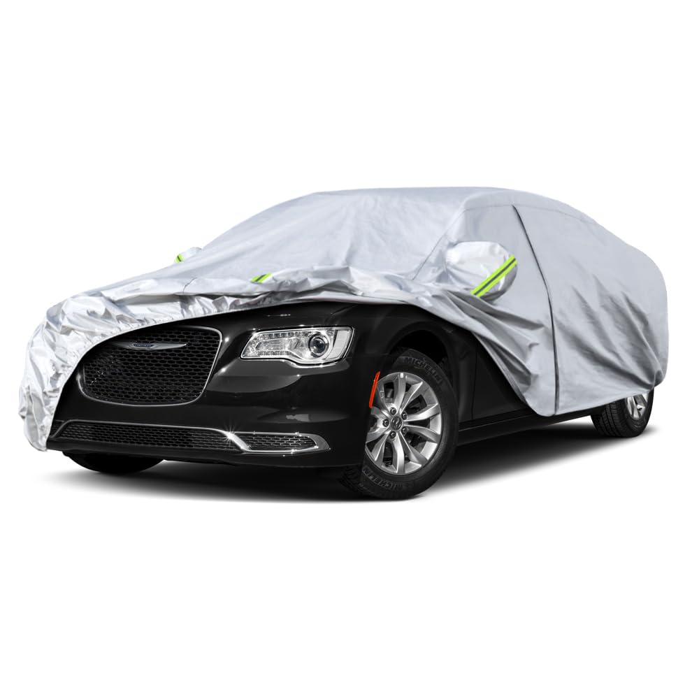 Photo 1 of Kaugung 6 Layers Car Cover Custom Fit Chrysler 300 from 2004 to 2025, Waterproof Car Cover All Weather for Automobiles Outdoor Indoor with Zipper Door, Sun Rain Dust Snow Protection.