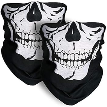 Skull Mask 2 Pieces Xpassion Windproof Dust-proof Motorcycle Face Mask for Out Riding Motorcycle Bicycle Bike