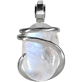 Rainbow Moonstone Pendant Necklace 925 Sterling Silver by Isabella Roth