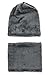 HINDAWI Winter Beanie Scarf for Boys Girls (5-14 Years) Warm Snow Knit Hats Windproof Circle Scarf Kids Slouchy Skull Cap Black