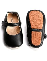 Bear Mall Baby Girl Shoes Soft Sole Toddler Ballet Flats Baby Walking Shoes (14.5cm (2.5-3Y), 8525 Black)