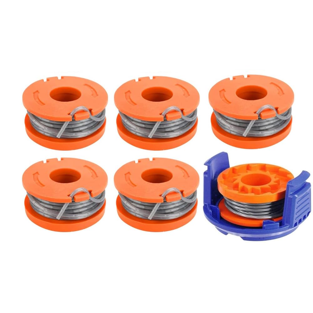 mzoLife Strimmer Spool Compatible with Mac Allister MGTP18Li Trimmer Line, 10ft 1.65 mm Autofeed Strimmers Replacement Spools with Spool Cover(6PCS+1)