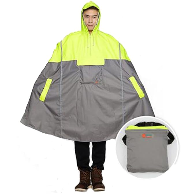 SudaTek New Lightweight Cycling Rain Poncho Bike Hooded Raincoat with