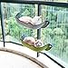 LAYOPO 14 in 1 Cat Window Mounted Bed,Indoor Pet Kitty Window Sill Perch Hammock Resting Seat Lounger,with 3 Suction Cups and Mat,Hanging Space Saving, for Any Glass Window Or Door