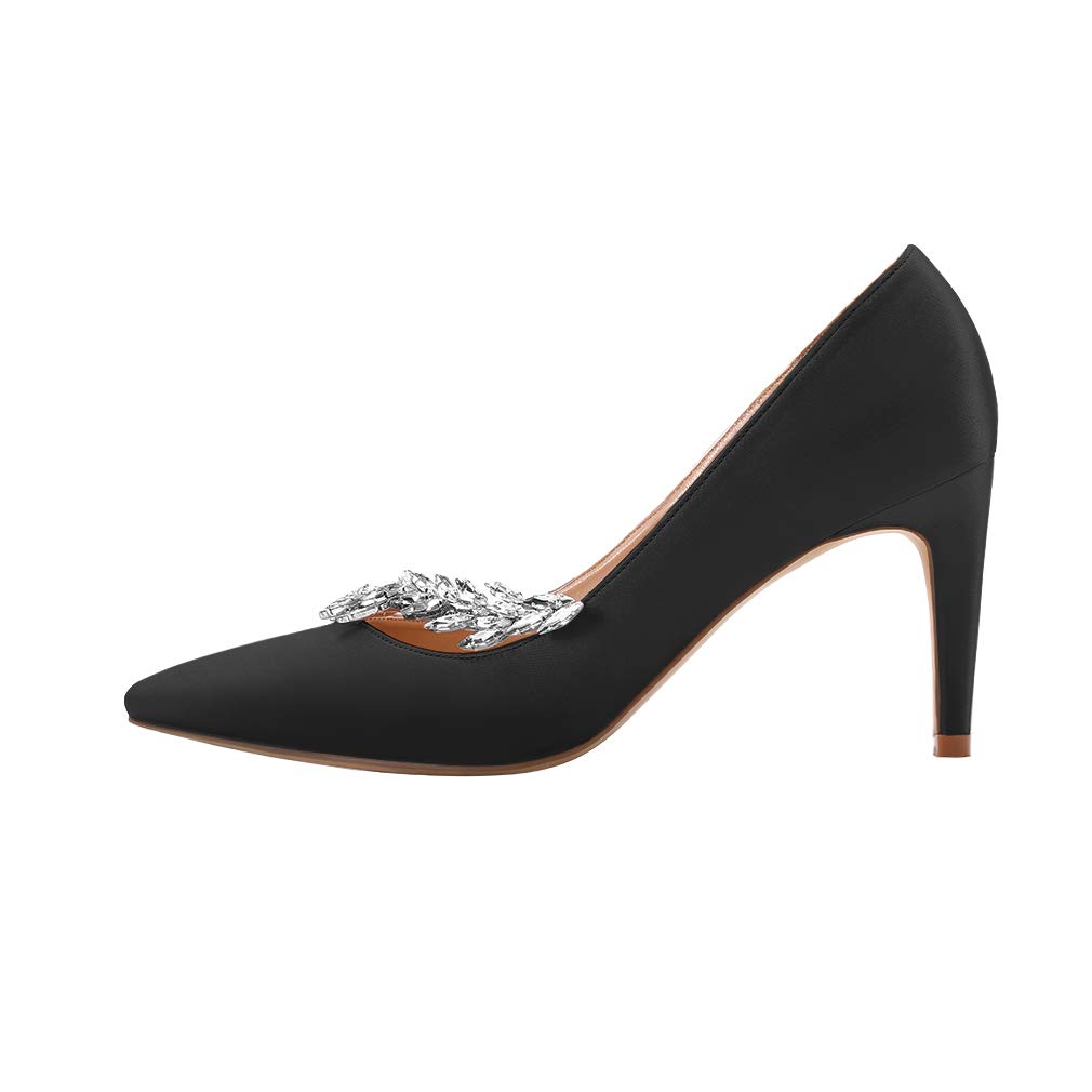 ERIJUNOR Pointed Toe Mid Heels Wedding Party Evening Dress Pumps for Women - Image 3