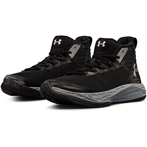 Under Armour Boys' Grade School Jet 2018 Basketball Shoe, Black (002)/Black, 6