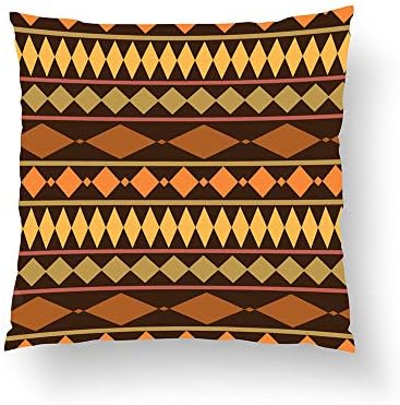 Zippered Pillow Covers Pillowcases One Side 26x26 Inch Earth Tones Tribal Design Geometric Pattern Pillow Pillow Cases Cushion Cover for Home Sofa Bedding