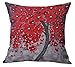 Geepro 18x18 inches Oil Painting Linen Pillow Case Covers Square Decorative Cushion Covers Set of 4
