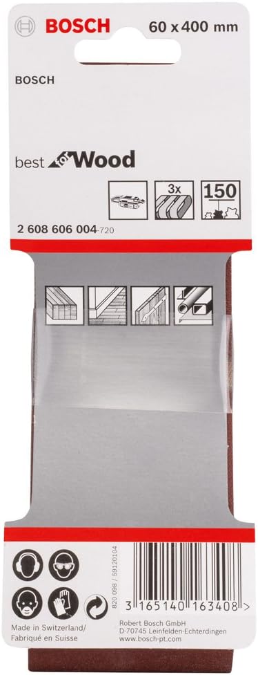 Bosch 3X PRO Paint on Wood and Hardwood X440 Sanding Belt for Sanders (for Paint on Wood Hardwood, 60 x 400 mm, Grit 150 - Image 3