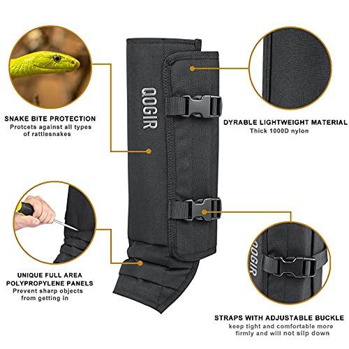 QOGIR Snake Gaiters for Hunting: Durable Snake Guards, Snake Gaiter Leggings for Men & Women, Snake Bite Protection for Lower Legs, Snake Proof Gaiters with Adjustable Size