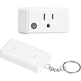 TREEWELL Remote Control Outlet, 200FT Long Range Wireless Light Switch, Mini Electrical Outlet Plug, 15A/1875W High-Power for Lamps, Lights, Household Appliances, FCC & ETL Listed