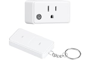 TREEWELL Remote Control Outlet, 200FT Long Range Wireless Light Switch, Mini Electrical Outlet Plug, 15A/1875W High-Power for Lamps, Christmas Lights, Household Appliances, FCC & ETL Listed