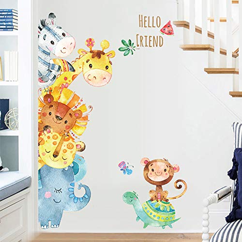 Cartoon-Animals-Wall-Stickers-DIY-Children-Mural-Decals-for-Kids-Rooms-Baby-Bedroom-Wardrobe-Door-Decoration-Animal