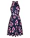 OUGES Women's Halter Neck Floral Summer Casual Sundress(Floral-05,S)