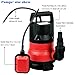 Homdox 1/2 HP Submersible Sump Pump 400W Dirty Clean Water Pump 2115GPH w/ 15ft Cable and Float Switch Red