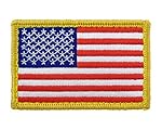 USA American Flag Tactical Patch Velcro Fully Embroidered Morale Tags (Red, White & Blue)