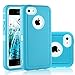 FOGEEK iPhone 5C Case, Dual Layer Anti Slip 360 Full Body Cover Case PC and TPU Shockproof Protective Compatible for Apple iPhone 5C ONLY (Light Blue)