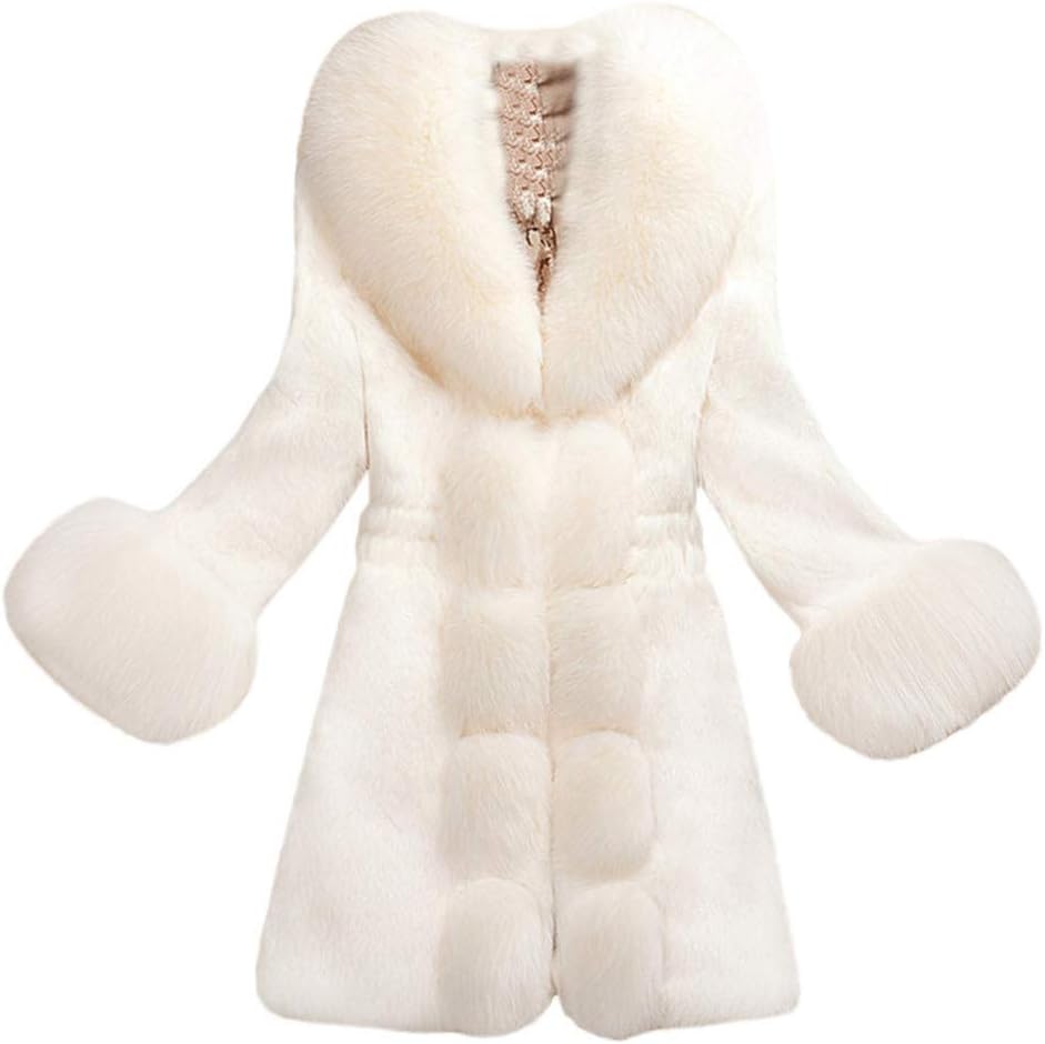 Ellymi Women's Faux Fur Coat Wedding Cloak Cape Shawl for Evening Party Fashion Outerwear Long Fake Fur Jacket