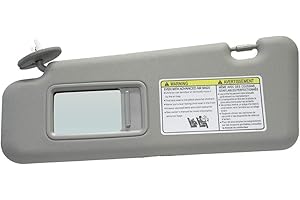 Left Driver Side Sun Visor Replacement for Toyota Highlander 2008 2009 2010 2011 2012 2013 with Light 74320-48500-B0 (Gray)