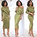 Ankola Dresses, Women Fashion One Off Shoulder Bodycon Long Sleeve Midi Shift Dress Cocktail Party Dress (L, Green)